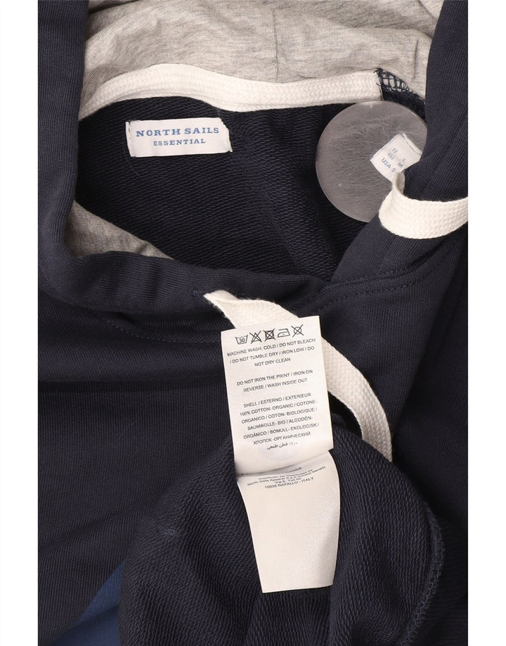 North Sails Mens Graphic Hoodie Jumper Medium Navy Blue Cotton