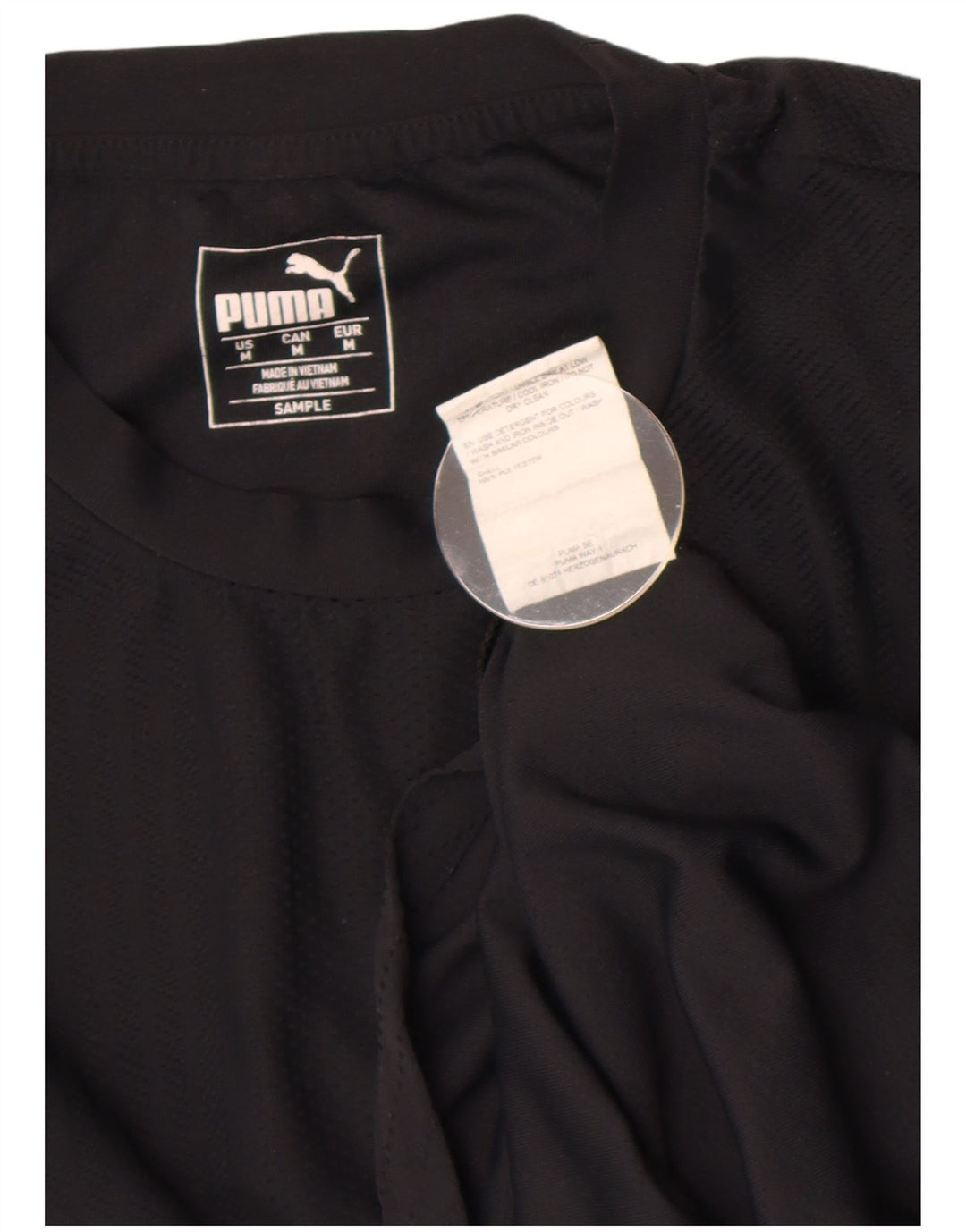 Puma Mens T-Shirt Top Medium Black Polyester