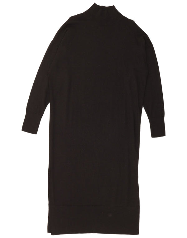 Cos Womens Maxi Oversized Jumper Dress UK 10 Small Black Wool
