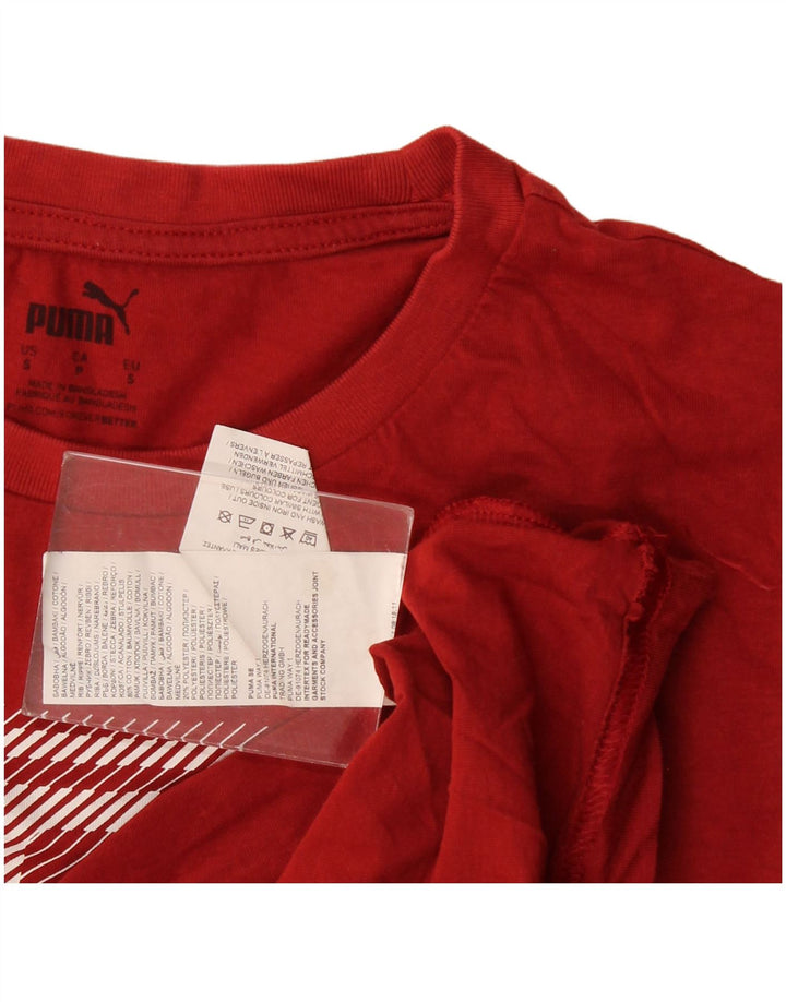 Puma Mens Graphic T-Shirt Top Small Red Cotton