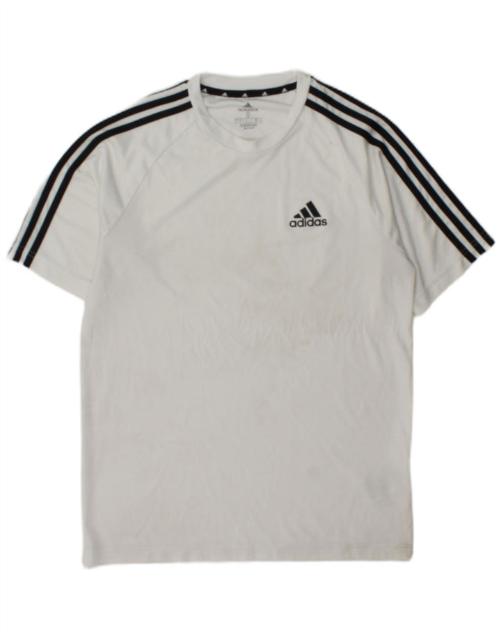 Adidas Mens Aeroready T-Shirt Top Small White Colourblock Polyester