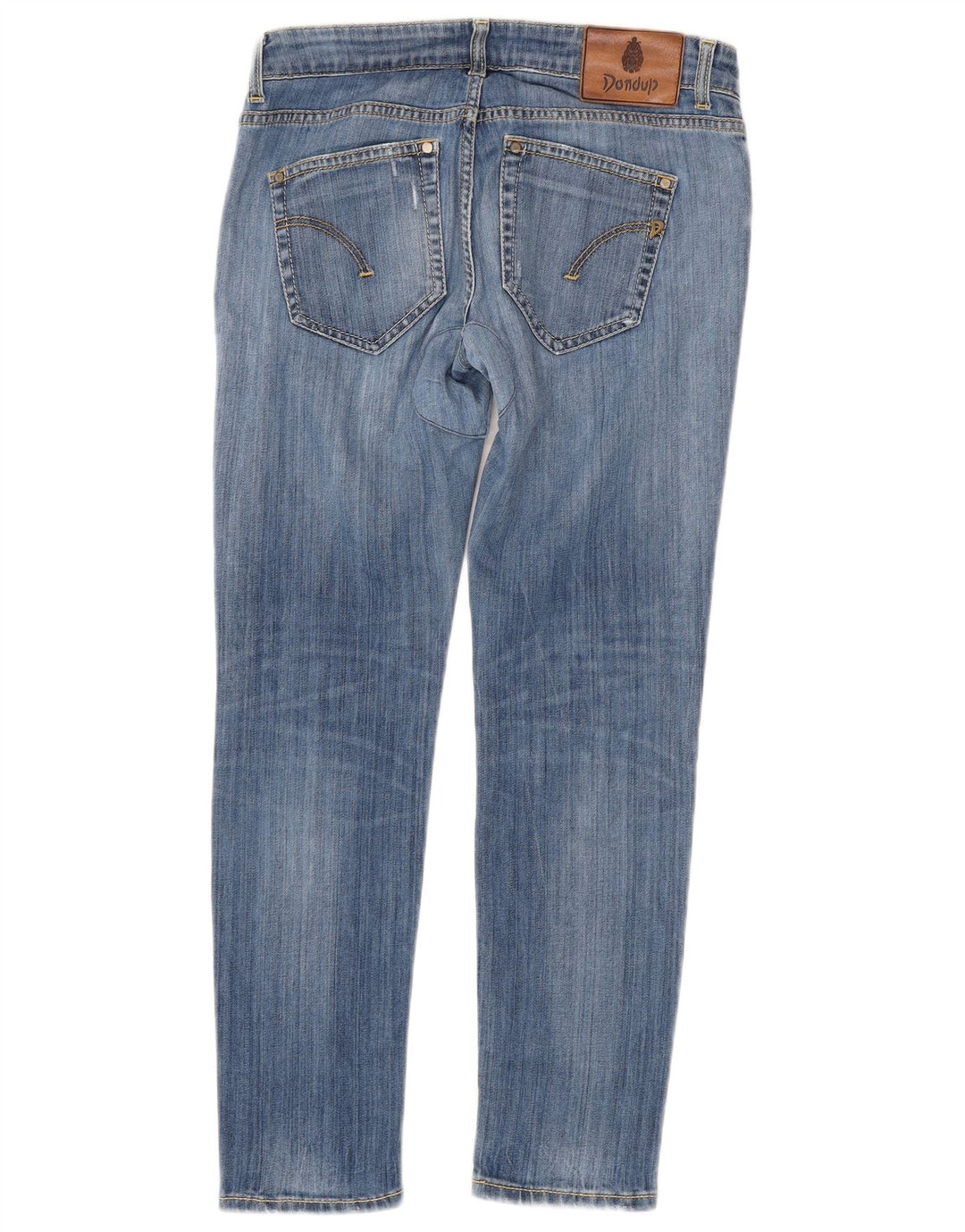 DONDUP Dame Distressed Slim Jeans W29 L27 Blå Bomuld