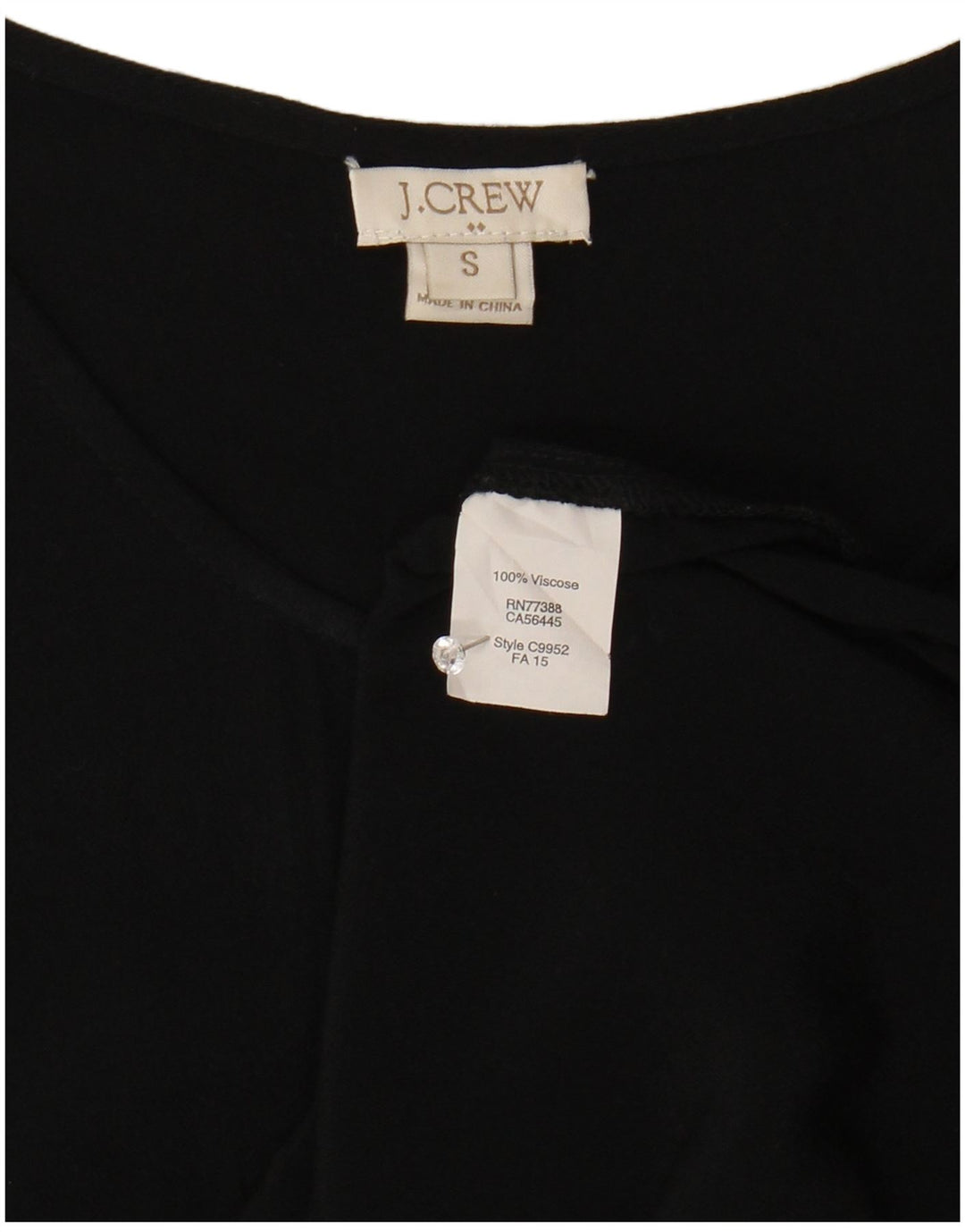 J. CREW Womens Long Sleeve Blouse Top UK 10 Small Black Viscose