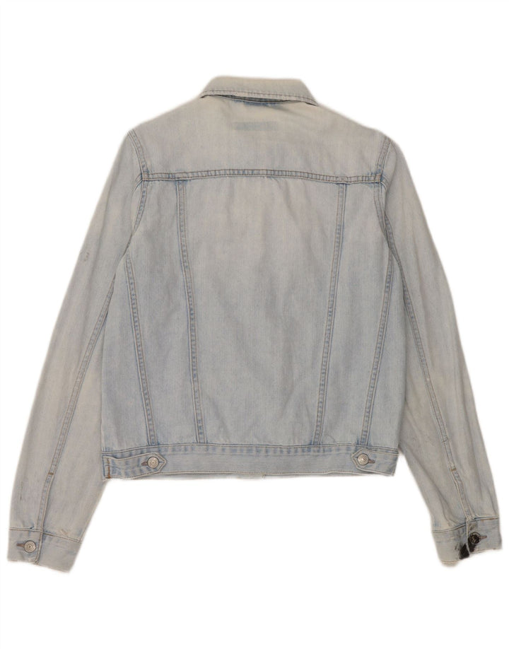 Topshop Dame denimjakke UK 10 Small Blue Cotton