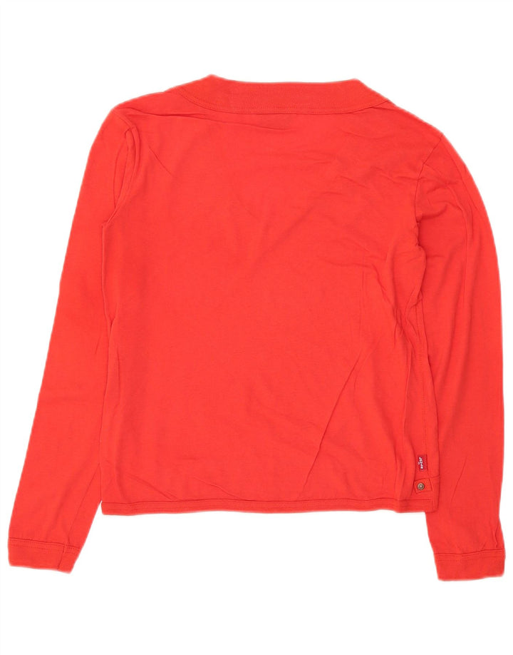 LEVI'S Damen Crop V-Ausschnitt Pullover Pullover UK 12 Mittelrote Baumwolle