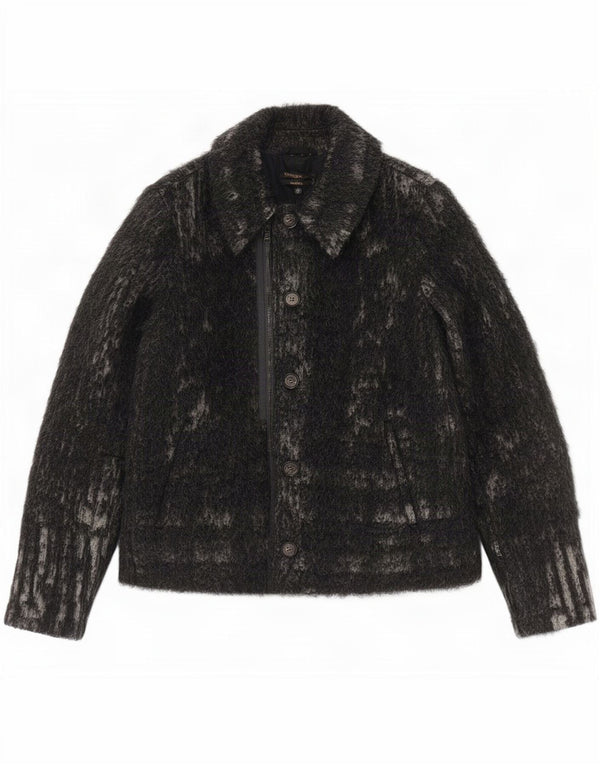Diesel oversized bomberjakke til kvinder UK 6 XS Grå Flecked Wool