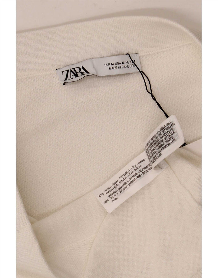 Zara ženska pletena midi suknja srednje veličine W28 bijela viskoza