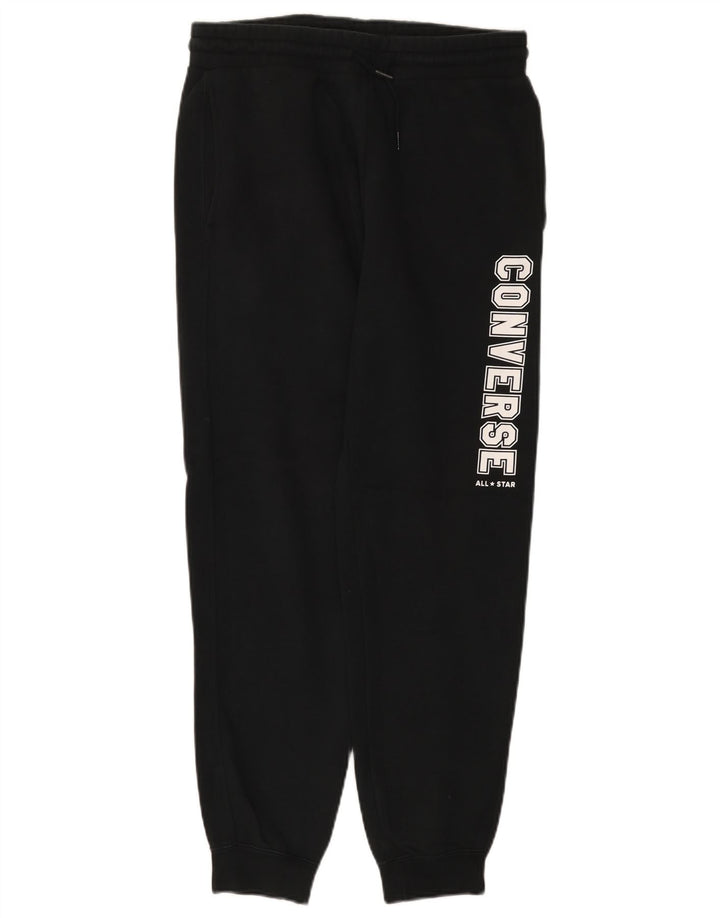 Converse Mens Graphic Tracksuit Trousers Joggers Small  Black Cotton