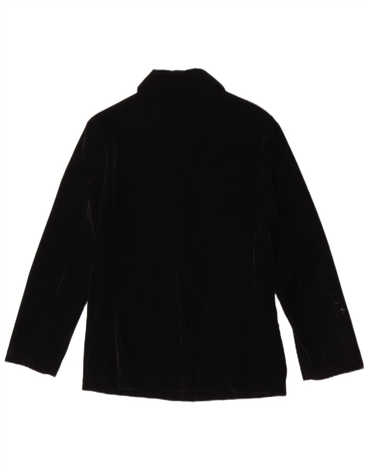 Benetton Womens Corduroy Jacket IT 42 Medium Black Acrylic
