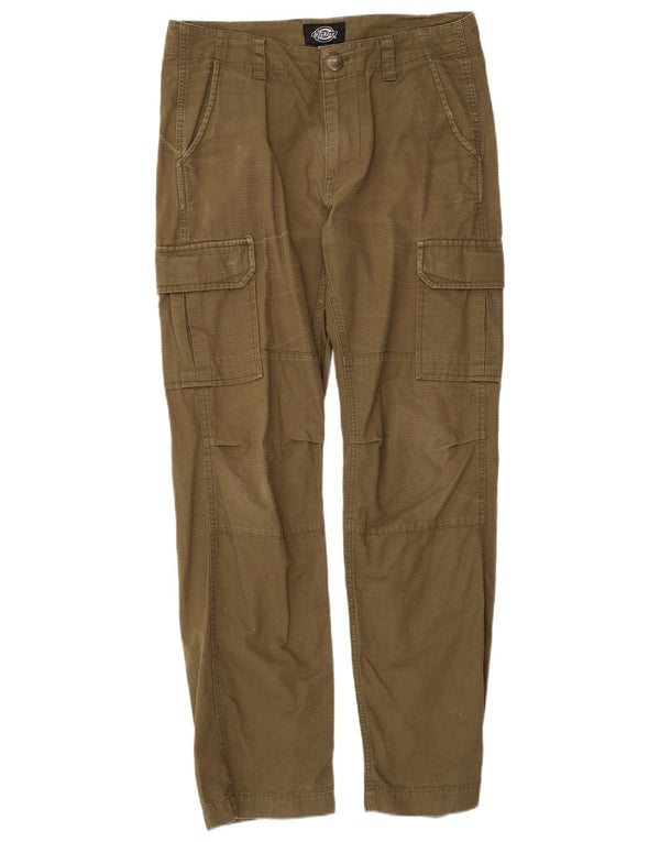 Calças cargo retas masculinas Dickies W32 L32 algodão listrado cáqui