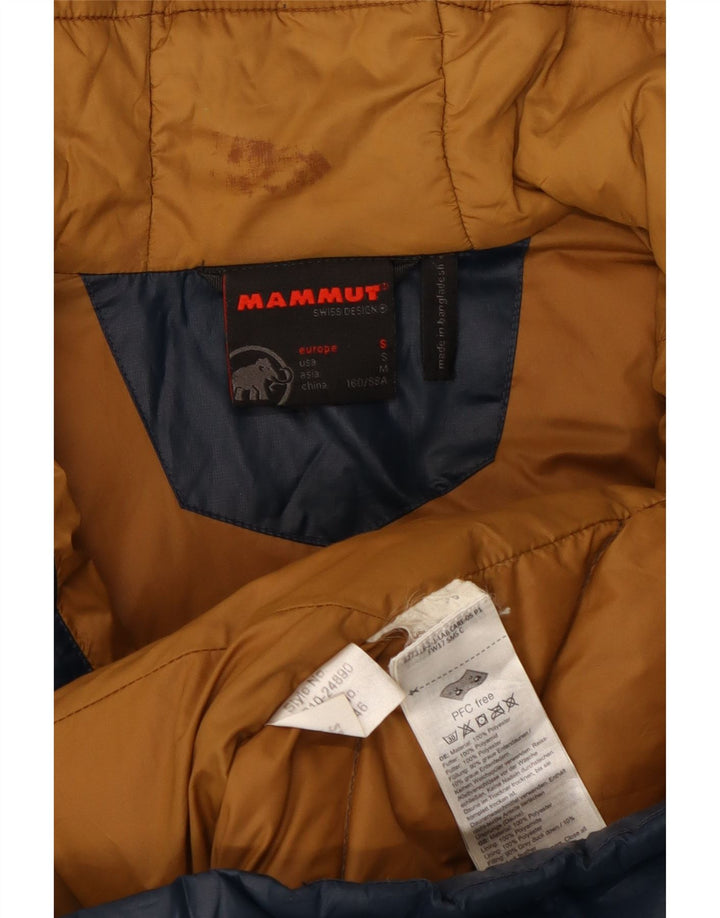 MAMMUT Polstret frakke med hætte til kvinder UK 12 Mellem marineblå polyester