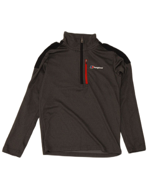 Berghaus Haut de survêtement à col zippé pour garçon 11-12 ans Gris Colorblock