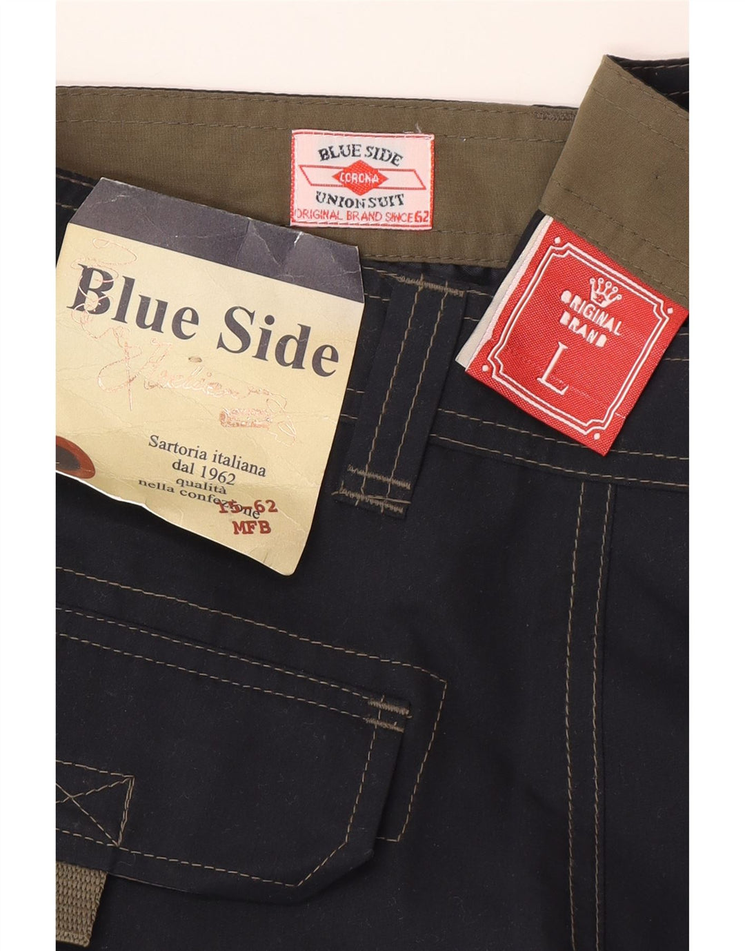 Blue Side Herre Cargo Shorts Large W34 Navy Blue Polyester