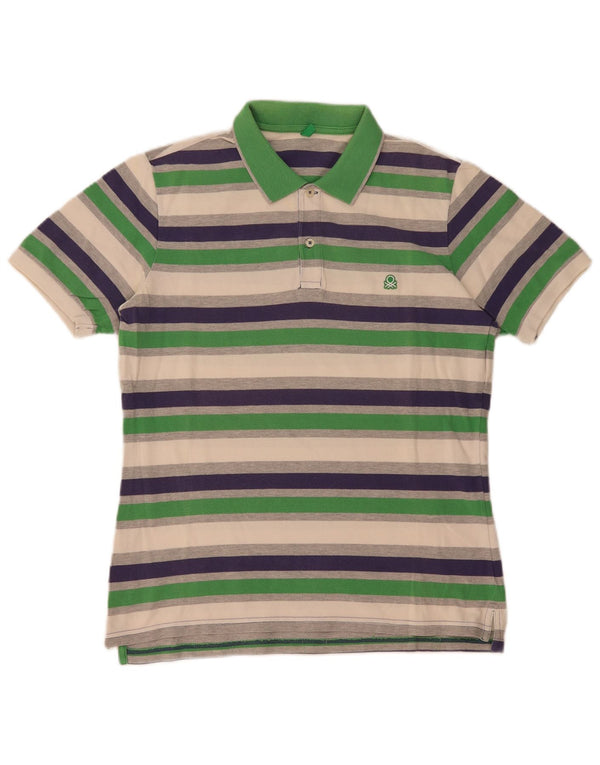 Benetton Mens Polo Shirt Medium Multicoloured Striped