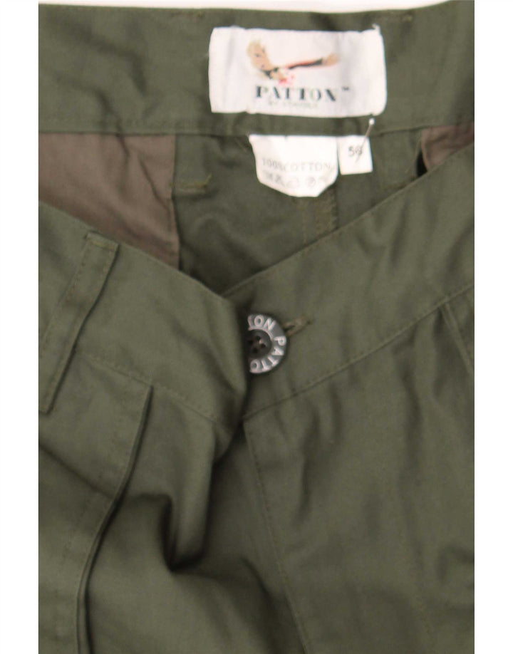 Patton Mens Straight Cargo Trousers W38 L27 Khaki Cotton