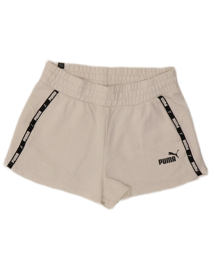 Puma Womens Graphic Sport Shorts UK 10 Small White
