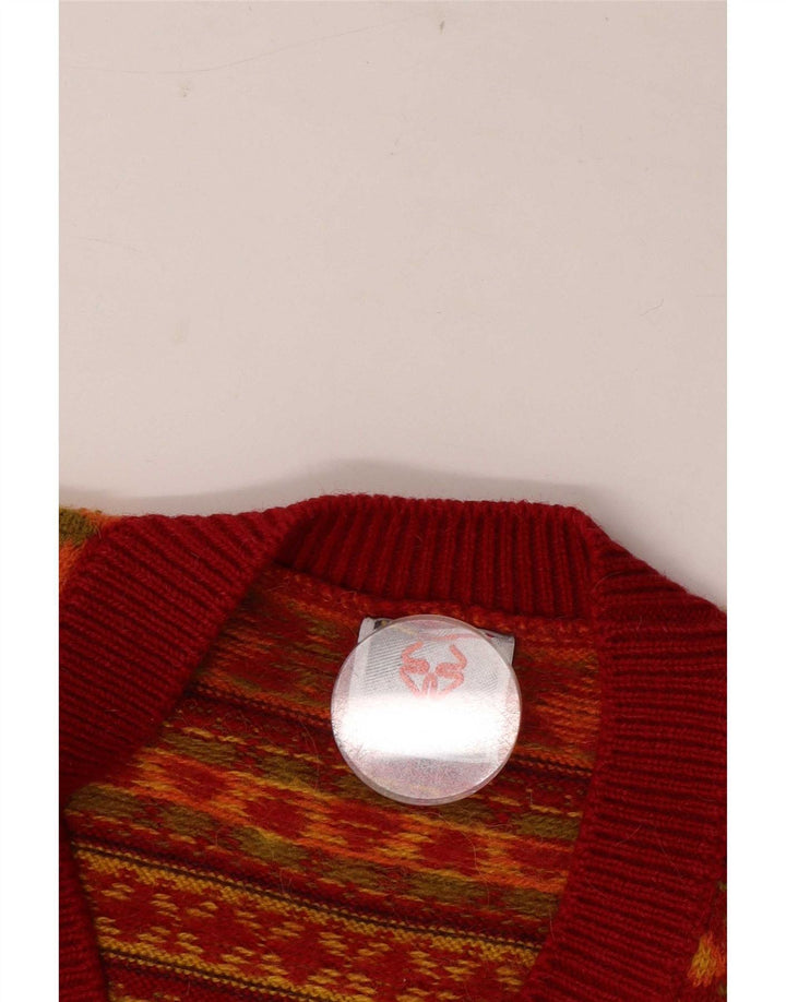 Stefanel Womens Cardigan Sweater UK 16 Large Multicoloured Fair Isle
