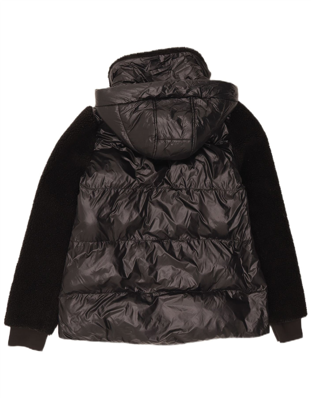 Michael Kors Womens Hooded Padded Jacket UK 14 Medium Black Nylon