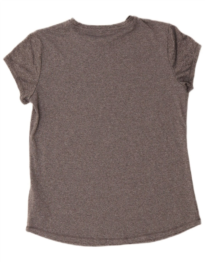 Puma Womens Graphic T-Shirt Top UK 14 Medium Grey Flecked Polyester