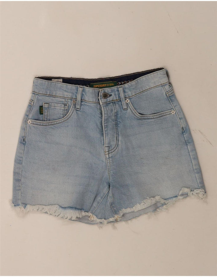 Superdry Damen Jeansshorts W28 mittelblaue Baumwolle