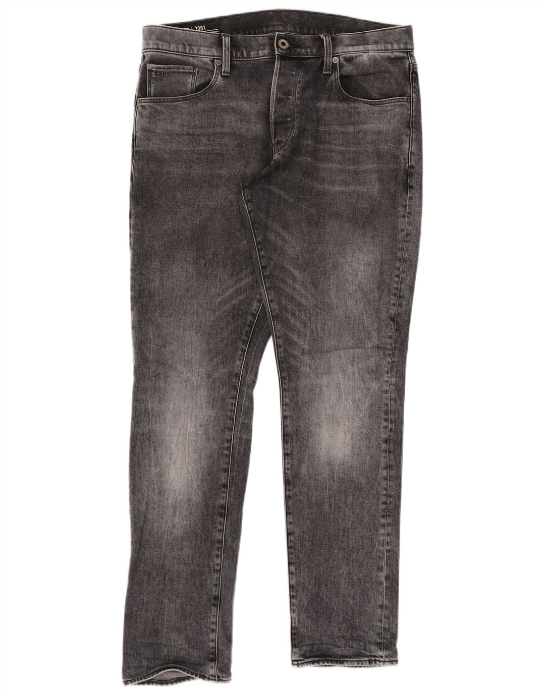 G-Star Mens Regular Tapered Jeans W34 L34 Grey Cotton