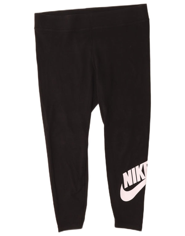 Nike Womens Graphic Crop Leggings UK 18 XL Black Cotton