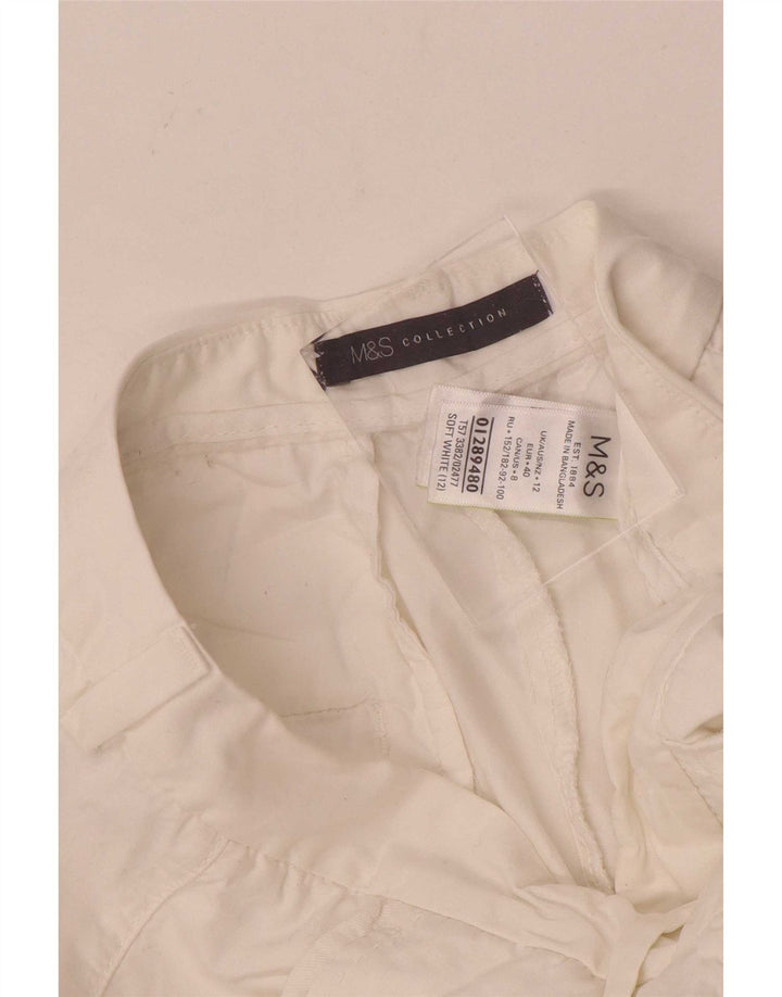 Marks & Spencer Womens Chino Shorts UK 12 Medium W30 Off White Cotton