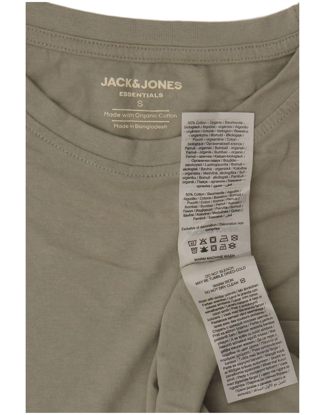 JACK & JONES Mens T-Shirt Top Small Green Cotton