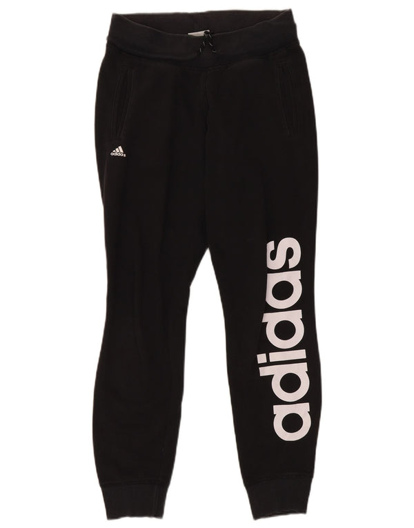 Adidas Womens Graphic Tracksuit Trousers Joggers UK 4/6 XS Black Cotton