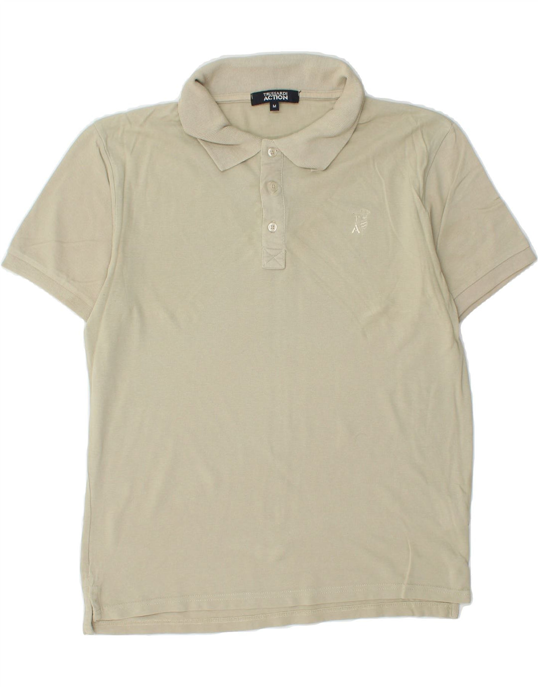 TRUSSARDI Mens Polo Shirt Medium Grey Cotton Vintage Trussardi and Second-Hand Trussardi from Messina Hembry 