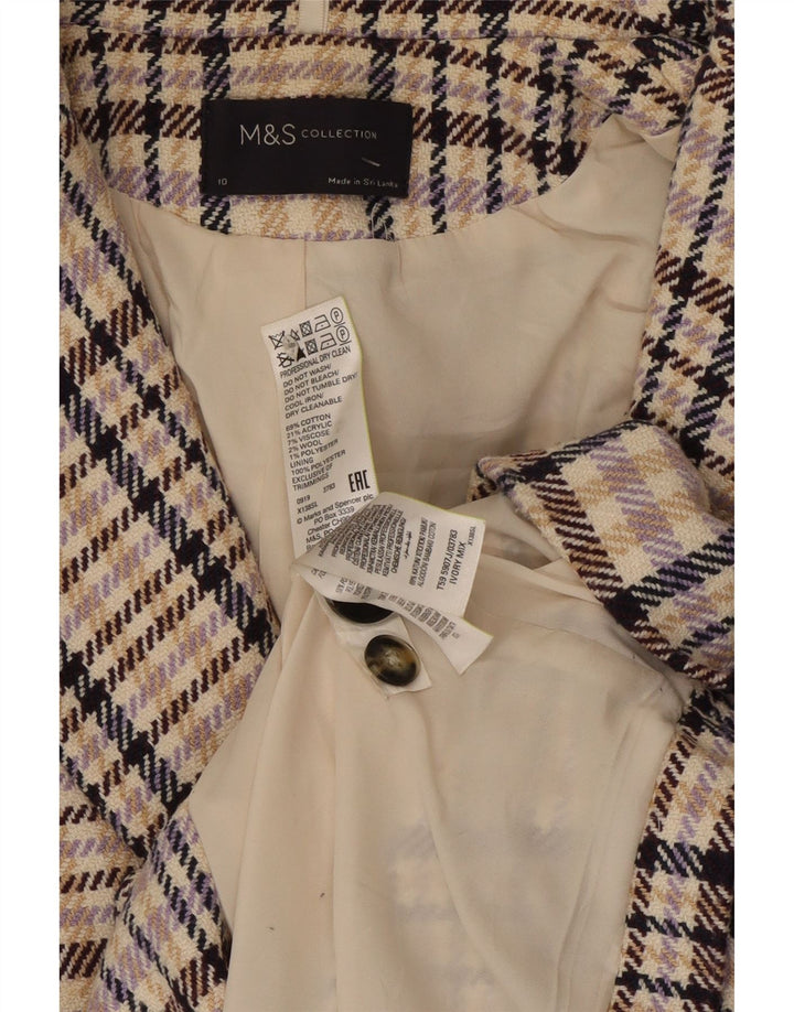 Giacca blazer da donna Marks & Spencer UK 10 piccolo quadretto multicolore