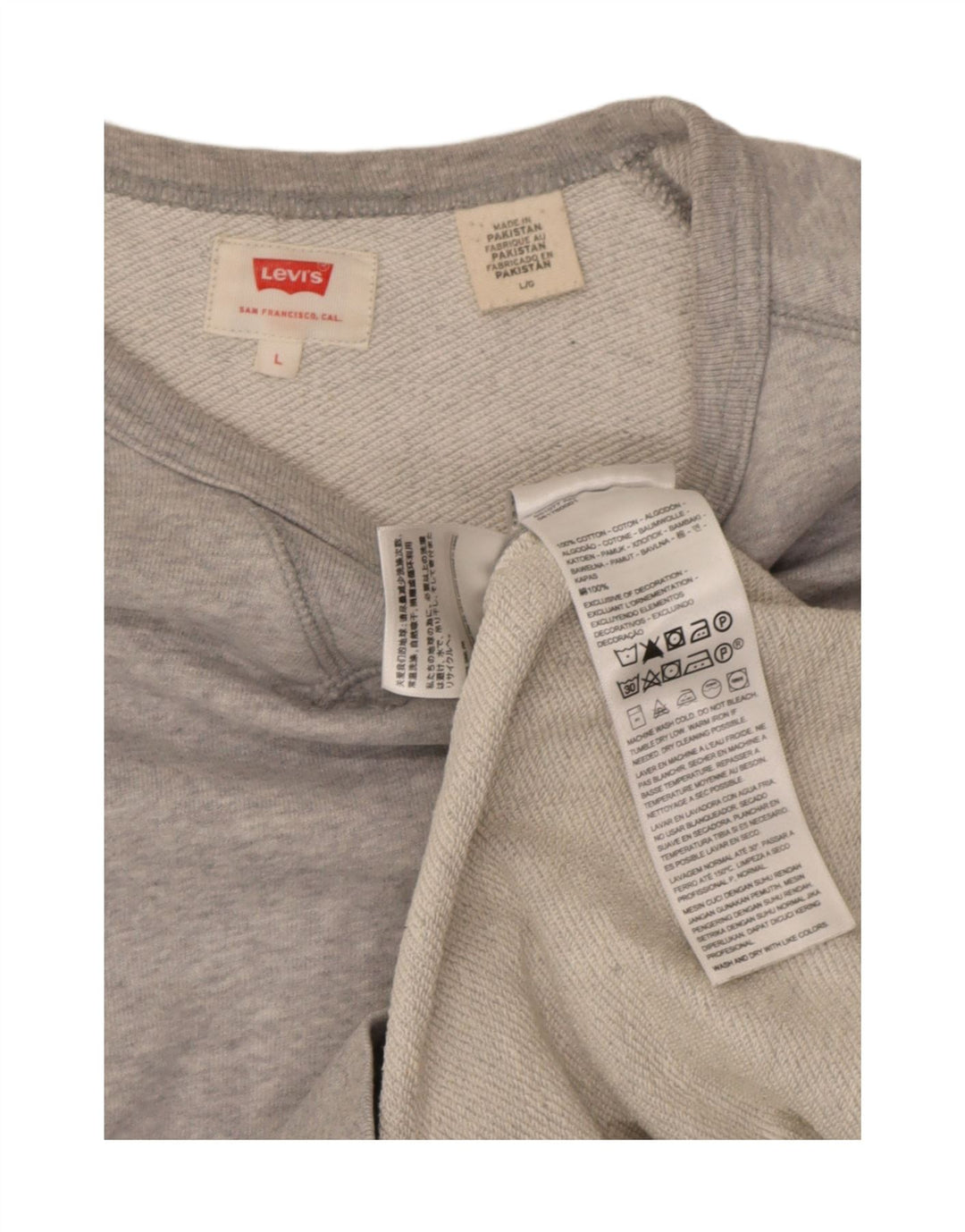 Levi's Sweatshirt Jumper Large Gris Moucheté Coton Homme