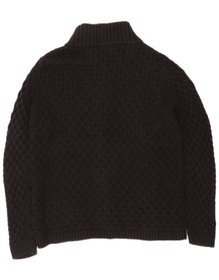 Marks & Spencer Womens Cardigan Sweater UK 14 Large Black Cotton