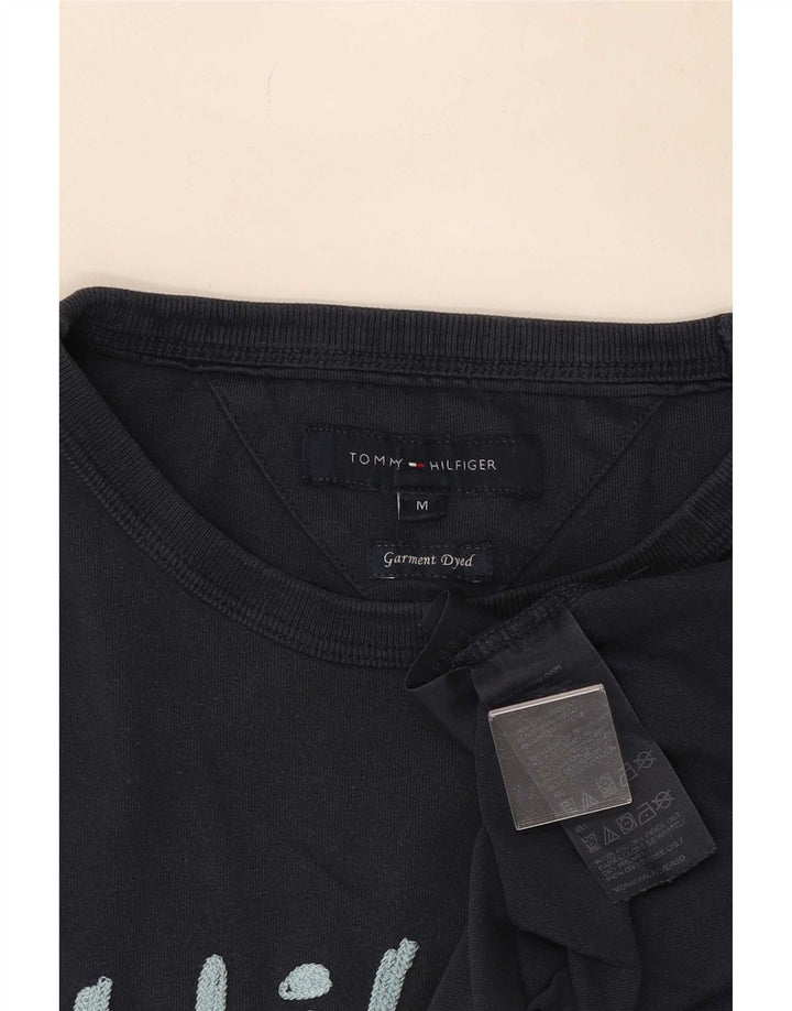 Tommy Hilfiger Mens Graphic Top Long Sleeve Medium Navy Blue Cotton