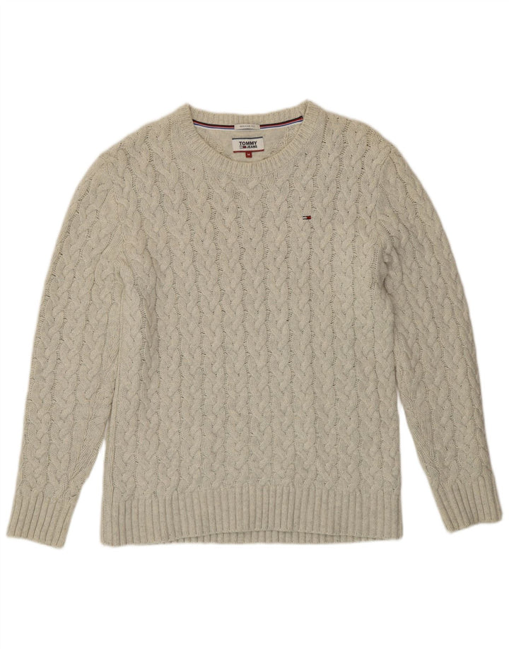 Tommy Hilfiger Herre Regular Fit Crew Neck Jumper Sweater Medium White