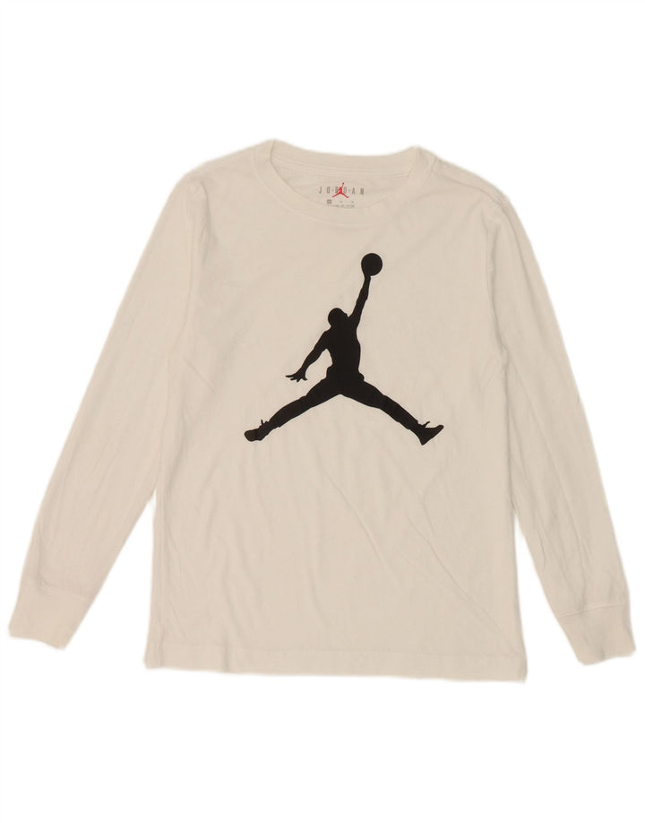 Jordan Boys Graphic Top Long Sleeve 10-11 Years Medium White Cotton