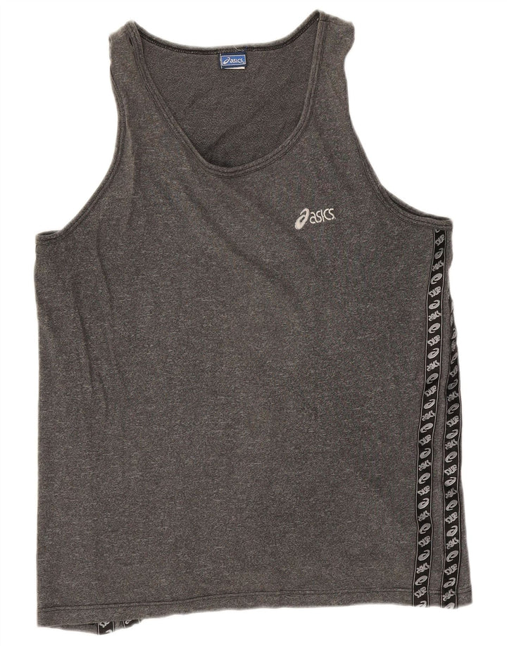 Asics Mens Graphic Vest Top XL Grey Flecked Cotton