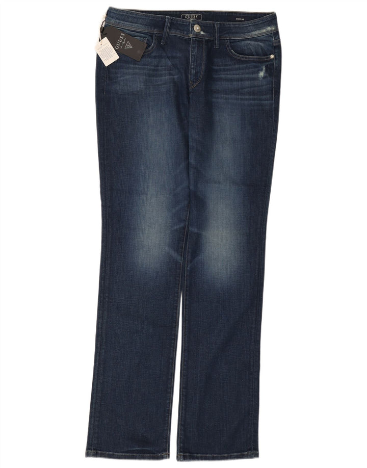 Guess Womens Regular Fit Straight Jeans W33 L34 Blue Cotton