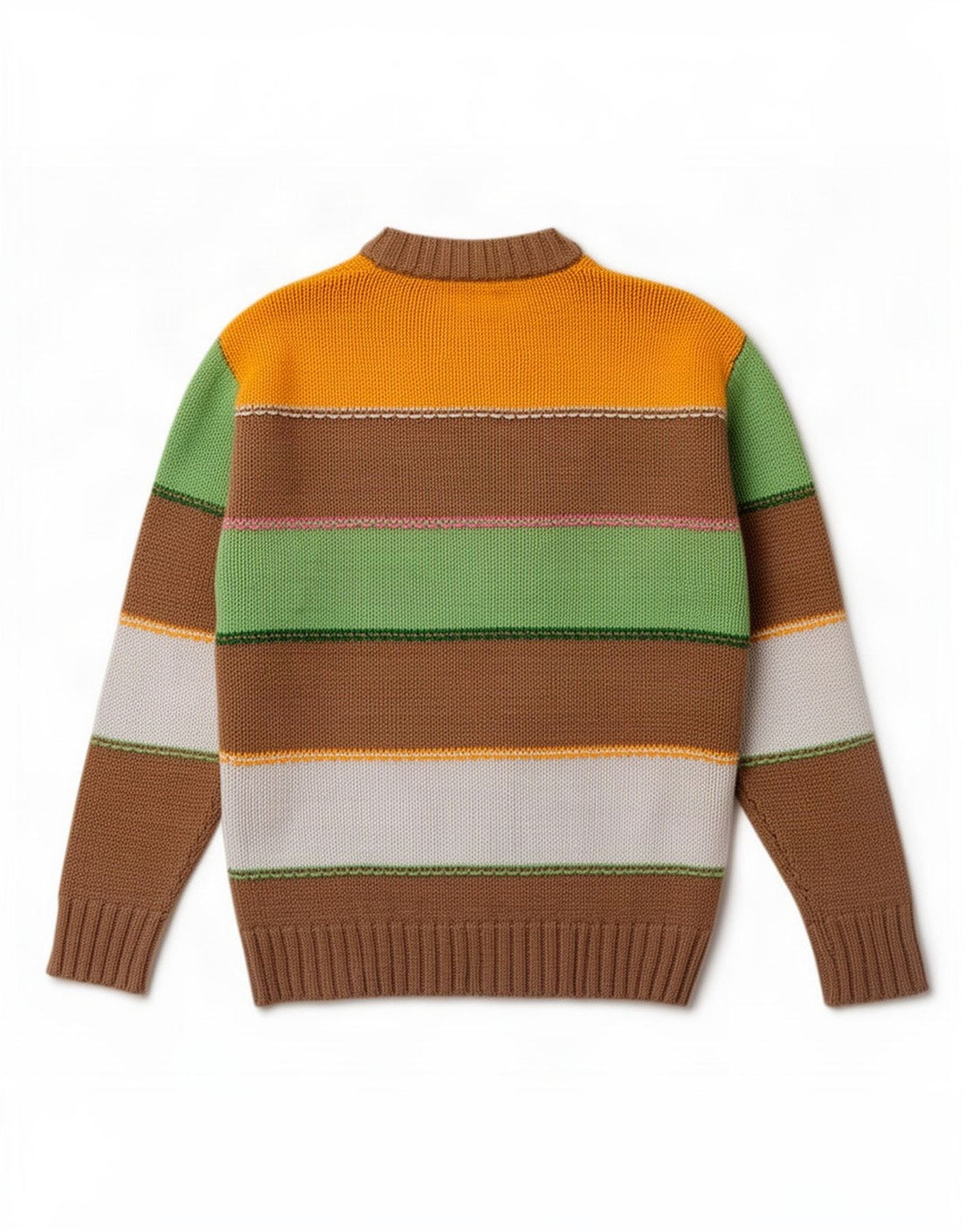 Maglione Zara da uomo con scollo a V in cotone a righe multicolore medio