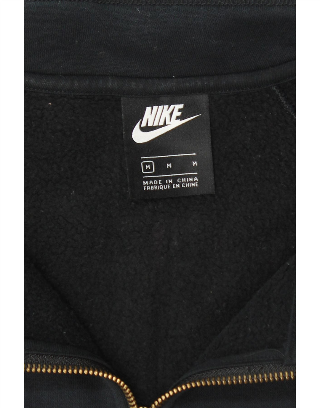 Nike Womens Graphic Zip Neck Sweatshirt Jumper UK 14 Medium Navy Blue