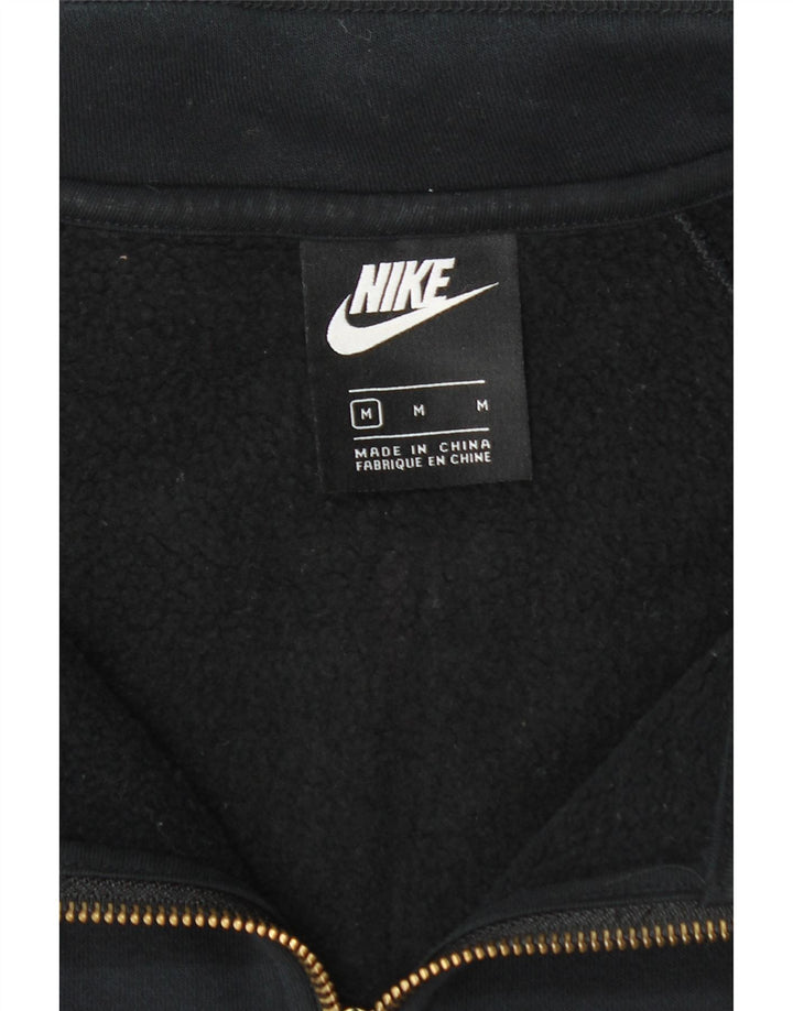 Nike Womens Graphic Zip Neck Sweatshirt Jumper UK 14 Medium Navy Blue