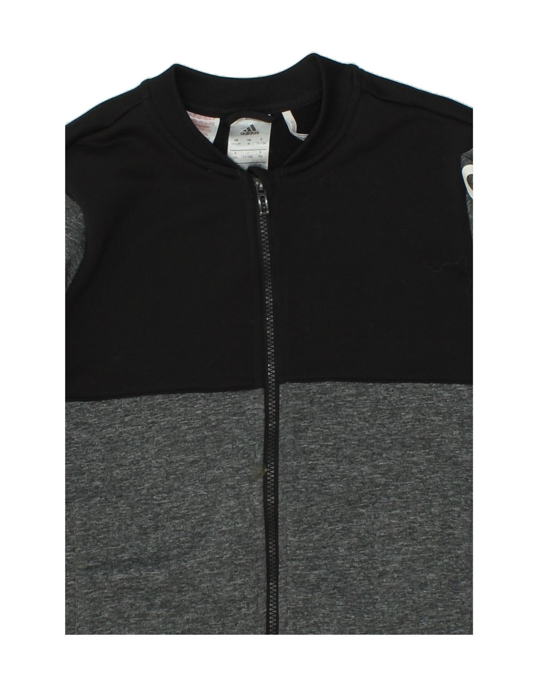 ADIDAS Boys Climalite Graphic Tracksuit Top Jacket 11-12 Years Grey Vintage Adidas and Second-Hand Adidas from Messina Hembry 