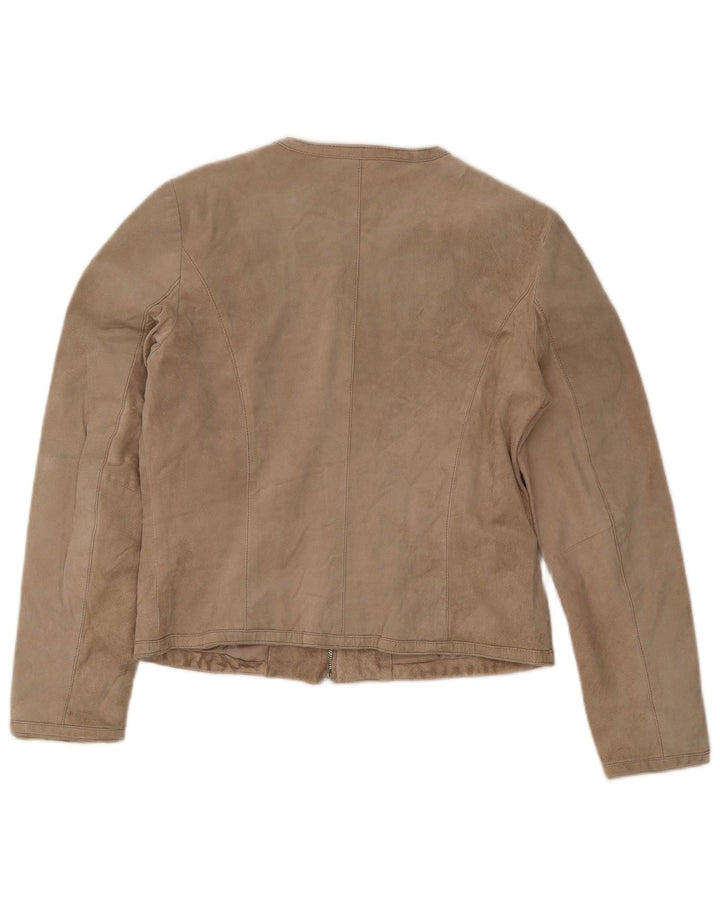 Conbipel Damen Wildlederjacke IT 46 Large Beige Leder