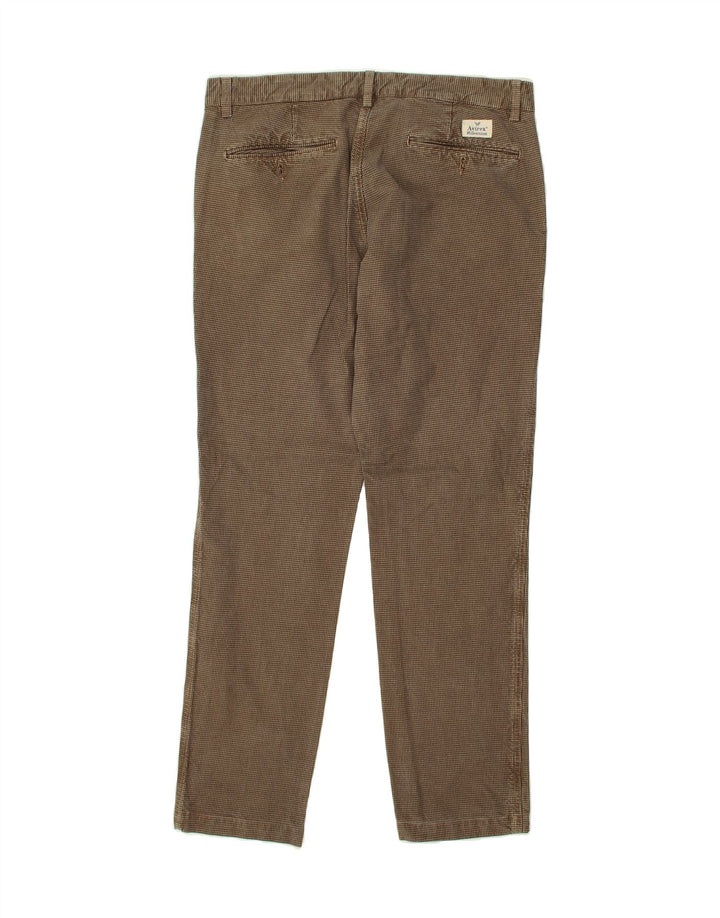 AVIREX Mens Slim Chino Trousers W36 L31  Brown Houndstooth Cotton Vintage Avirex and Second-Hand Avirex from Messina Hembry 
