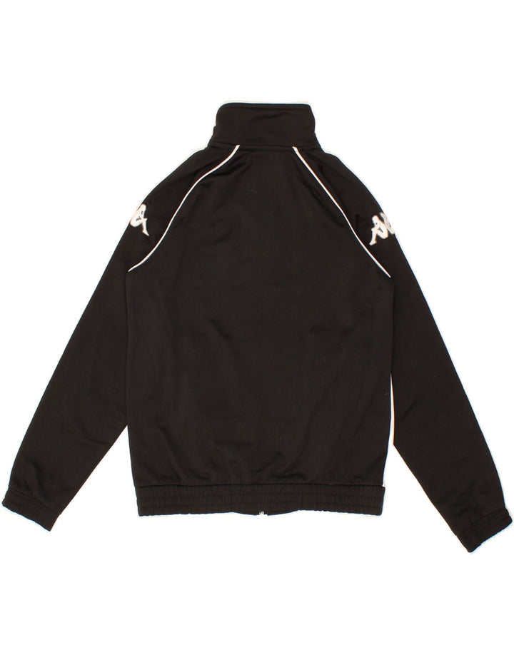 KAPPA Boys Graphic Tracksuit Top Jacket 9-10 Years Black Colourblock Vintage Kappa and Second-Hand Kappa from Messina Hembry 