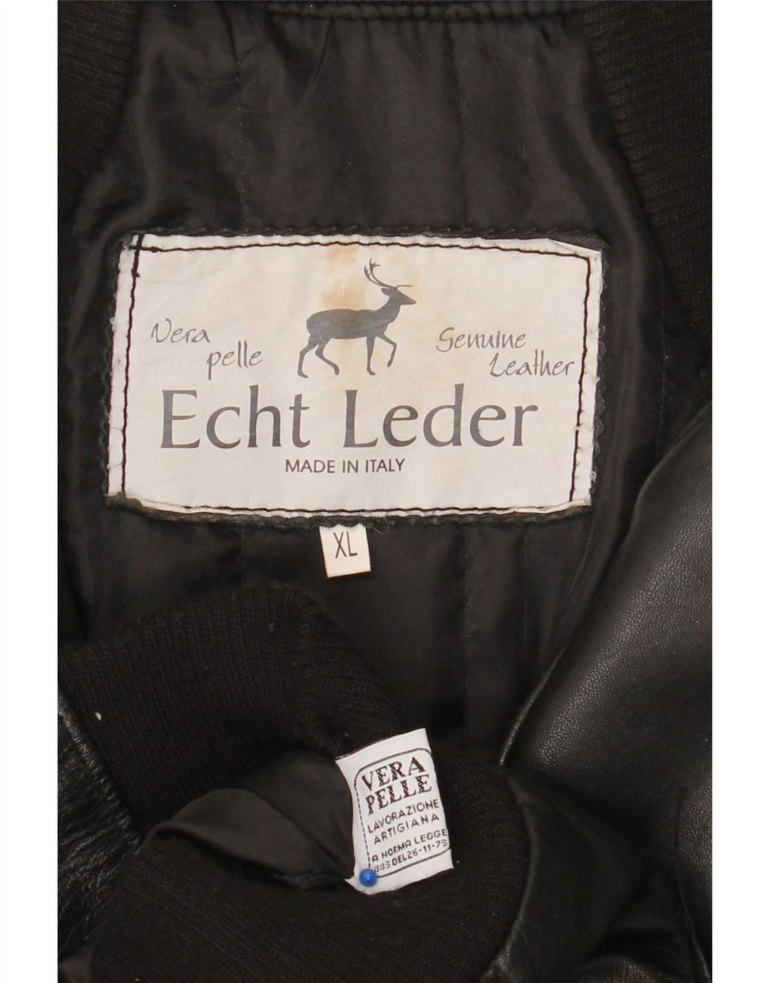 Vintage Mens Bomber Leather Jacket UK 42 XL Black Leather