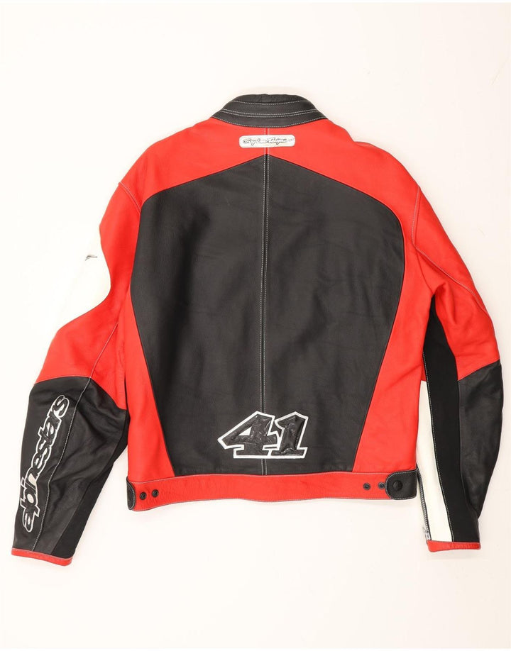 Alpinestars Mens Graphic Racing Jacket UK 38 Medium Red Colourblock Biker