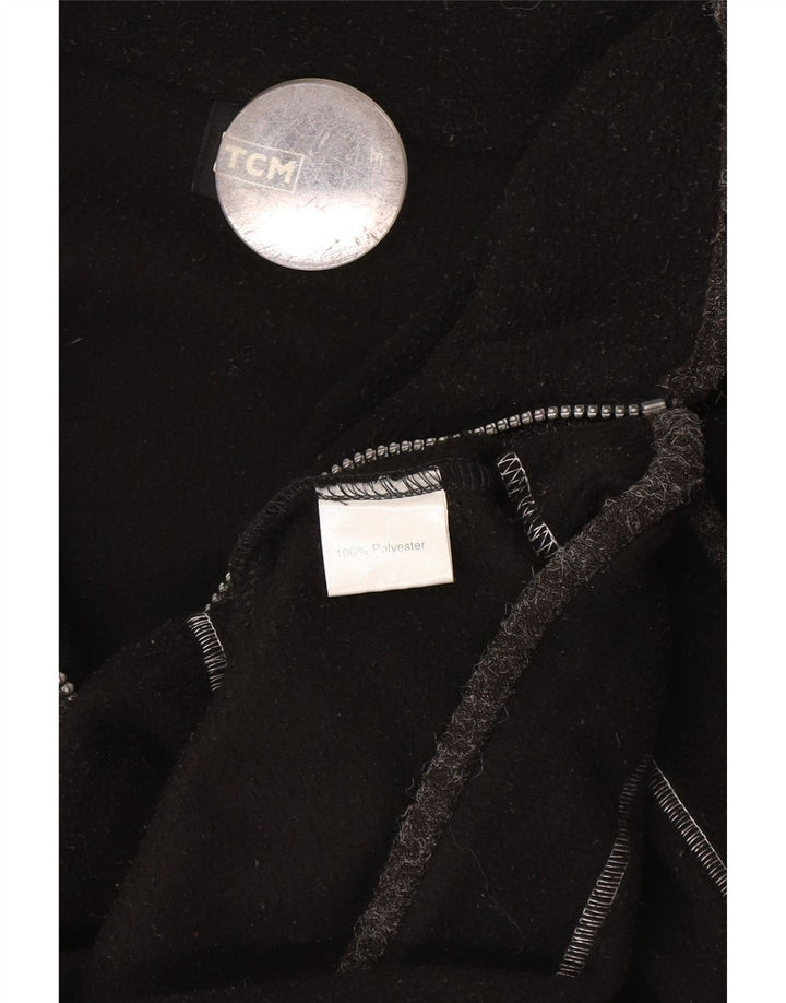 TCM Jersey de forro polar con cuello con cremallera y gráfico para hombre Poliéster negro mediano