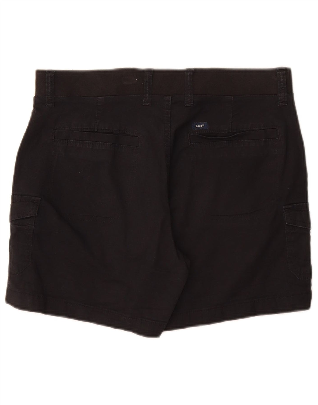 Lee Womens Mid Rise Relaxed Fit Cargo Shorts US 8 Medium W30  Black Cotton