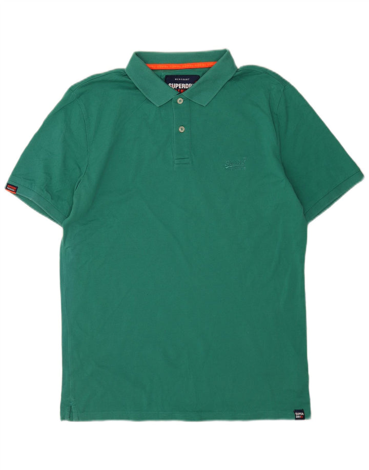 Superdry Mens Polo Shirt Large Green Cotton